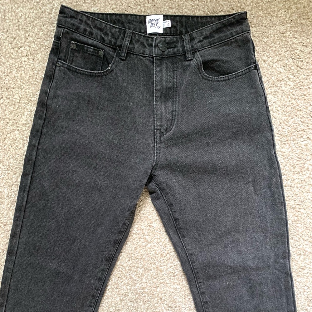 Princess Polly ZAIDEN STRAIGHT LEG JEANS BLACK DENIM Size 6 Women - Picture 6 of 12